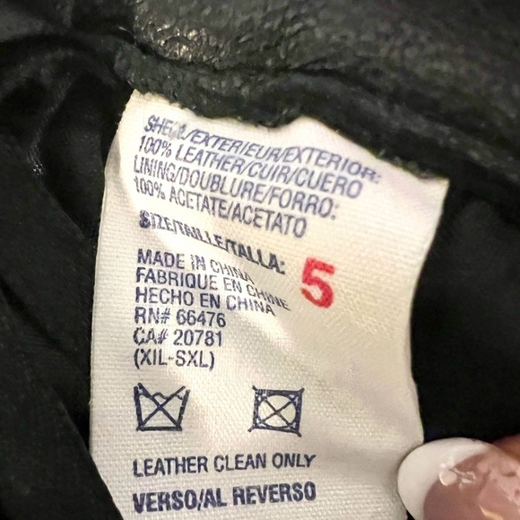 NWT Tommy Hilfiger 100% Leather Mid rise boot cut Black Pants size 5 Y2K - Picture 10 of 10